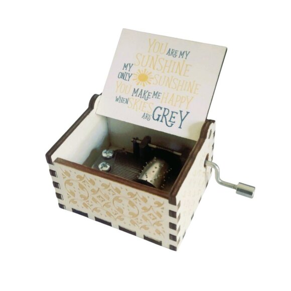 "You Are My Sunshine" Hand Cranked Wooden Music Box - Picture 1 of 11